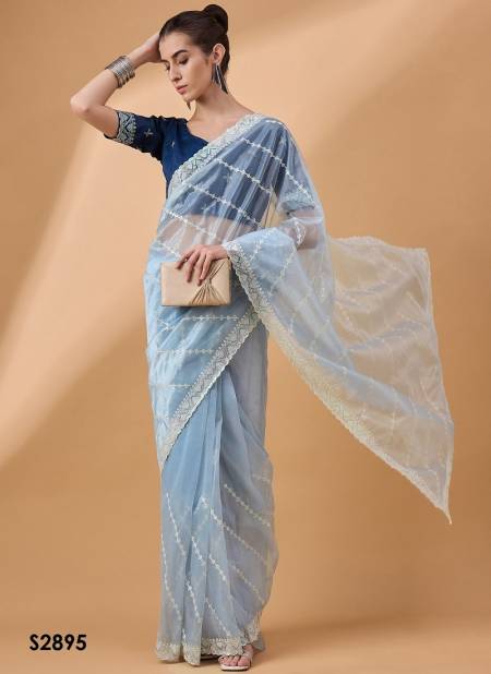 Blue Colour Vidya By Mahotsav Party Wear Designer Wohlesale Saree Suppliers In Mumbai S2895