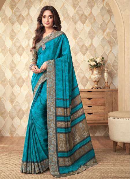 Blue Colour Vivanta Silk 20 By Ruchi Printed Saree Catalog 23102 B
