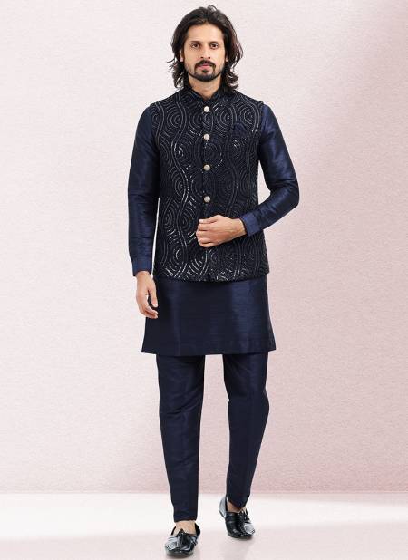 Blue Colour Vol 43 Function Wear Modi Jacket Kurta Pajama Catalog 1841