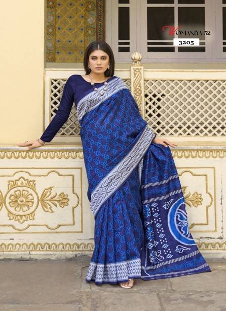 Blue Colour Womaniya Vol 32 By Apple Daily Wear Printed Bhagalpuri Saree Suppliers In India 3205
