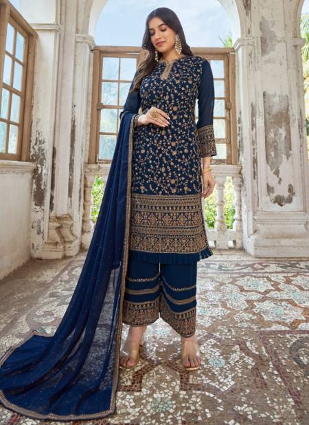 Blue Colour Zareen By FK Fashion 1031 To 1034 Plazzo Suits Catalog 1032