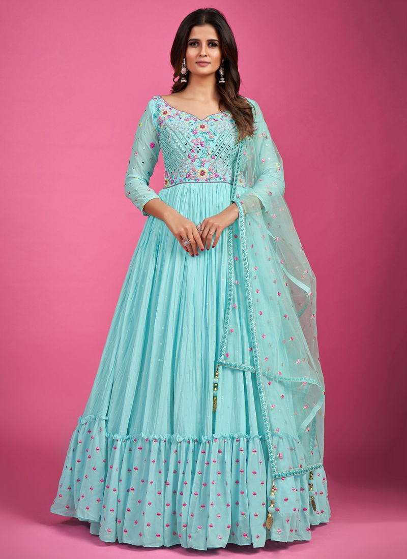 Blue Colour Zoya Vol 1 Wedding Wear Wholesale Gown Catalog 41004