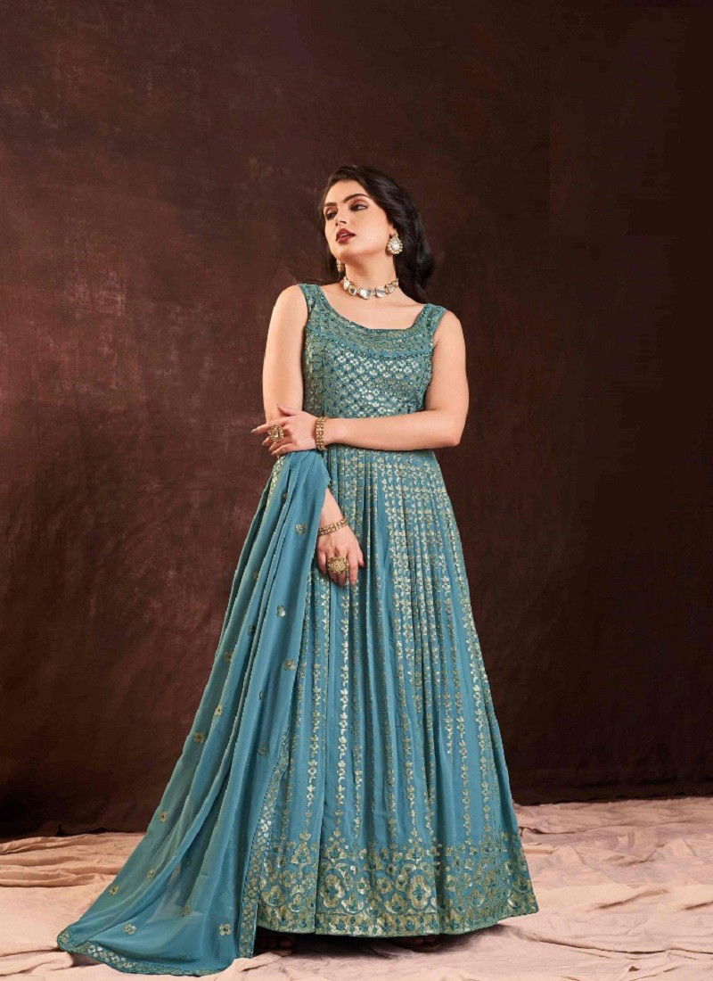 Blue Colour Zoya Vol 3 By Arya Designs Gown Catalog 63011