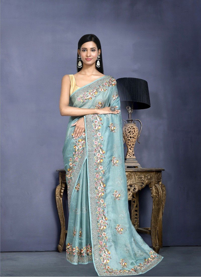 Blue Colour kaavyani Vol 4 By Mahotsav Designer Party Wear Saree Exporters In India N8228 B