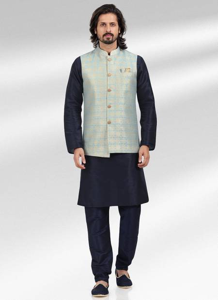 Blue Function Wear Exclusive Wholesale Modi Jacket Kurta Pajama 1870