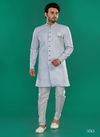 Blue Grey Colour 1646 1 Wedding Wear Mens Indo Western Suppliers In India 3513