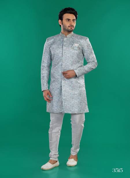 Blue Grey Colour 1646 2 Function Wear Mens Indo Western Surat Wholesale Market 3515