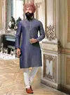 Blue Jacquard Kurta 12901