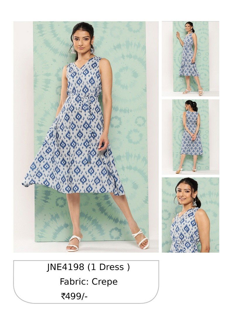 Blue Janasya Patywear Kurti Catalog 4198