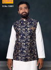 Blue Jute with Jacquard Modi Jacket 13001