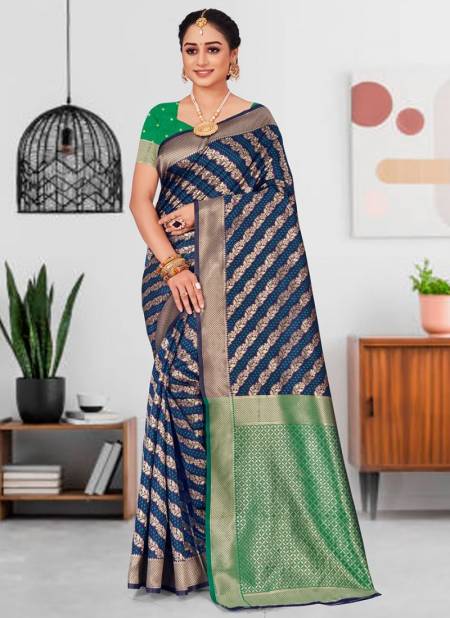 Blue Lajwanti Festive Wear Wholesale Printed Sarees 2732
