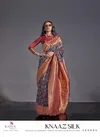 Blue Multi Colour Knaaz Silk By Rajtex Handloom Weaving Saree Exporters In India 366005