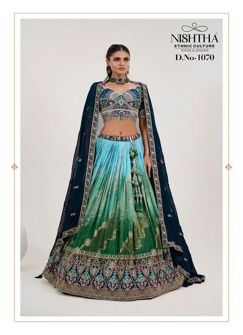 Blue Multi Colour Nishtha Bridal Vol 2 By Nishtha Designer Lehenga Choli Wholesale Online 1070