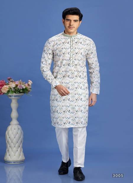 Blue Multi Colour Party Mens Wear Pintux Stright Kurta Pajama Wholesale Online 3005