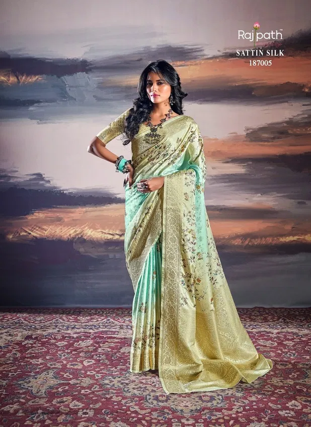 Pratishtha Silk By Rajpath Satin Printed Saree Wholesale Market In Surat