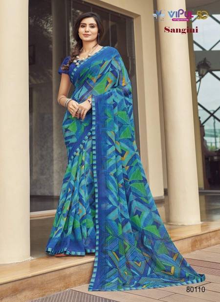 Blue Multi Colour Sangini By Vipul Georgette Printed Daily Wear Sarees Wholesale Online 80110