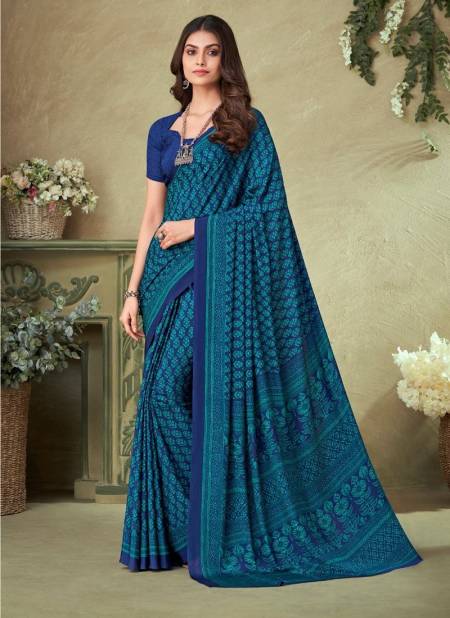 Blue Multi Colour Vivanta Silk 16 By Ruchi Printed Silk Crepe Saree Wholesalers Price In Surat 21503 B
