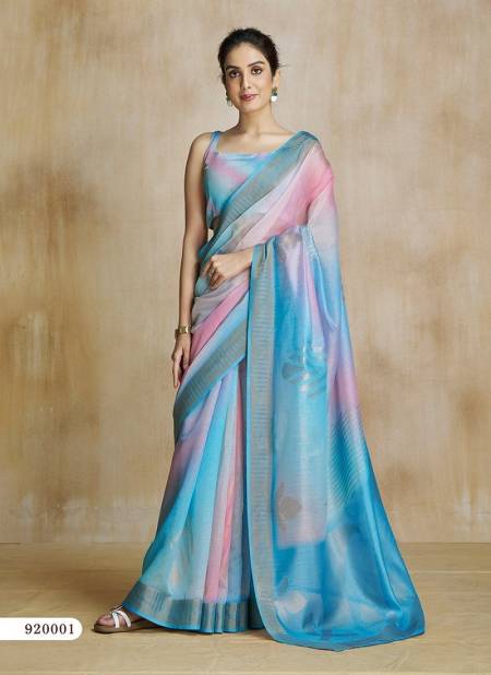 Blue Multi Colour Watermelon Silk By Rajpath Digital Printed Saree Orders In India 920001