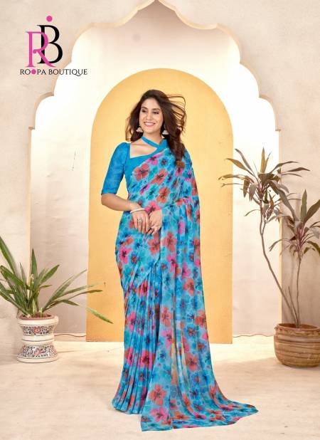 Blue Multi Colour Zeeya Radhika Vol 5 By Roopa Weight Less Printed Daily Wear Sarees Exporters In India 120