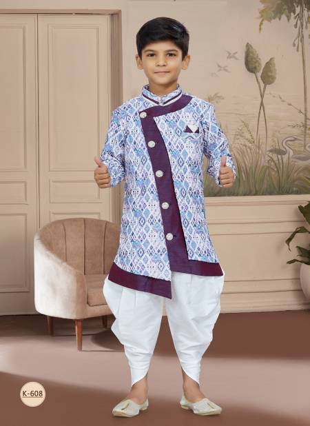 Blue Off White And Mix Colour Kids Vol 4 Boys Wear Kurta Pajama And Indo Western Catalog K 608