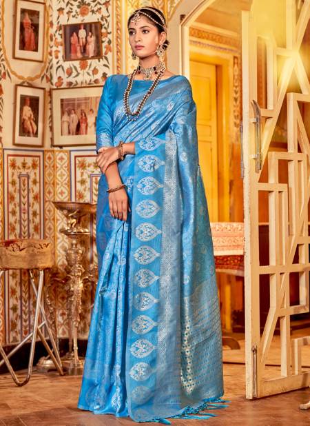 Blue Sailja The Fabrica Wedding Wear Wholesale Silk Sarees Catalog 11004