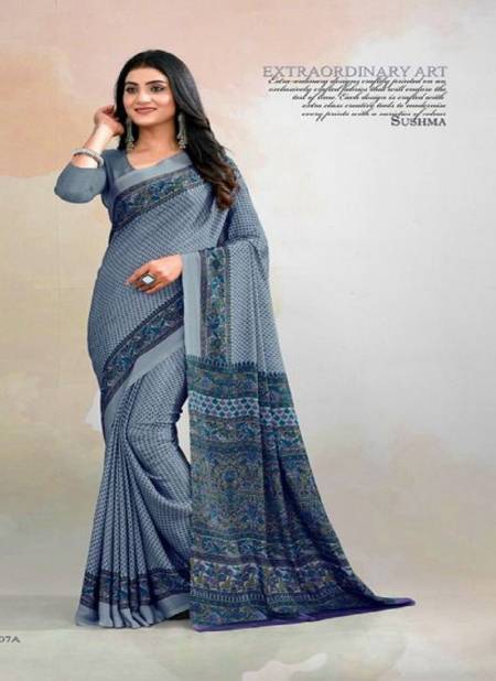 Blue Sushma Set 57 Daily Wear Printed Saree Catalog 5707 A