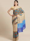 Blue and Gold Bhagalpuri Saree 29