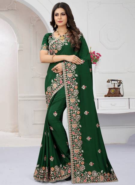 Botel Green Colour Nari Fashion Aparnaa Heavy Designer Party Wear Sarees Catalog 6725