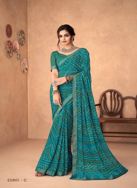 Bottel Green Colour Simaya Vol18 By Ruchi Chiffon sarees catalog 25801-C