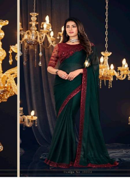 Bottle Colour Elegance Vol 18 By Anmol Shimmer Georgette Designer Saree Wholesale Online 13002