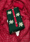 Bottle Green And Red Colour Organza Star Printed Dress Material Catalog 5