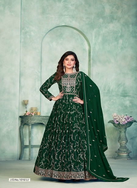 Bottle Green Colour Anjubaa Vol 16 Gown Catalog 10161 Catalog