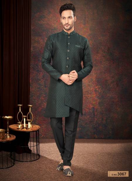 Bottle Green Colour GS Fashion Function Wear Mens Desginer Indo Western Wholesalers In Delhi 3067
