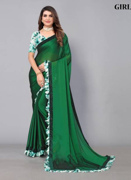 Bottle Green Colour Girl By Fashion Lab Party Wear Saree Catalog 202