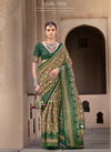 Bottle Green Colour Kasturi By Trirath Sigma Silk Wedding Wear Saree Wholesale In India 10443