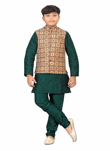 Bottle Green Colour Kids Koti 2 Festive Wear Wholesale Modi Jacket Kids Wear Catalog 108