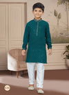 Bottle Green Colour Kids Vol 4 Boys Wear Kurta Pajama And Indo Western Catalog K 732