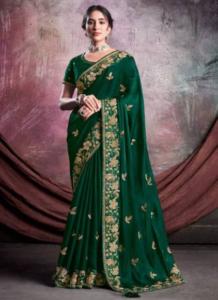 Bottle Green Colour Mohmanthan Sarisha Mahotsav Wholesale Party Wear Sarees Catalog 22709
