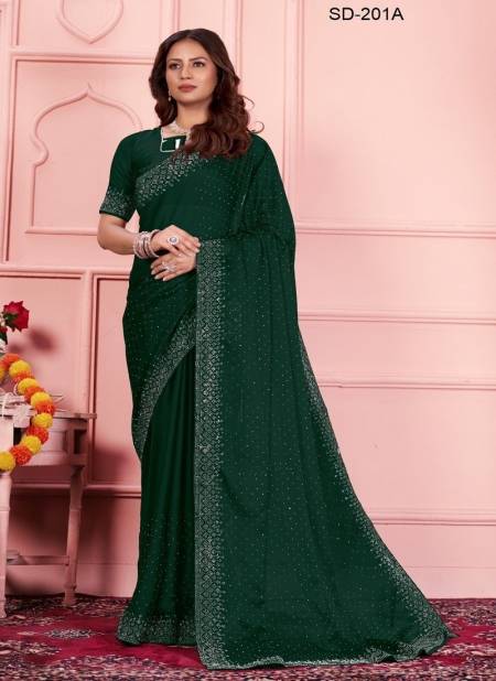 Bottle Green Colour SD 201 A To H By Suma Designer Rangoli Occasion Wear Saree Exporters In India SD-201A