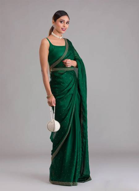 Bottle Green Colour Vinayak Vol 2 By Fashion Lab Georgette Saree Catalog 2001