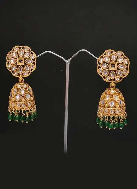 Bottle Green Fancy Wear Designer 150 To 161 Earrings Catalog 177 Catalog