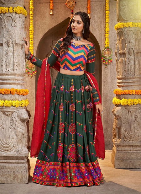 Bottle Green Raas Vol 7 By Khushboo Designer Lehenga Choli Catalog 2335 Catalog