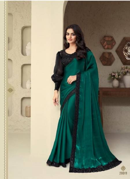 Bottle Green Silver Screen 18th Edition By TFH Designer Saree Catalog 28011