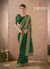 Bottle Green Subhash Georgette Foil Work Saree with Dupian Embroider Work Blouse Designer Rich Look Wedding Wear and Party Wear Saree 10301