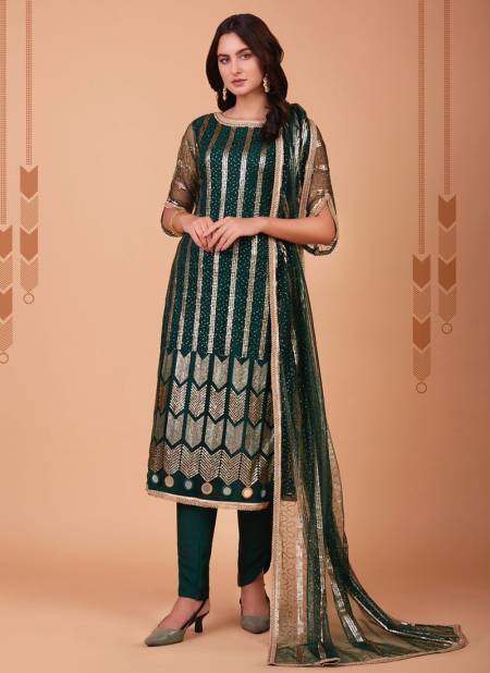 Bottle Green Zehra Vol 3 Narayni Fashion Wedding Wear Wholesale Designer Salwar Suits Catalog 231