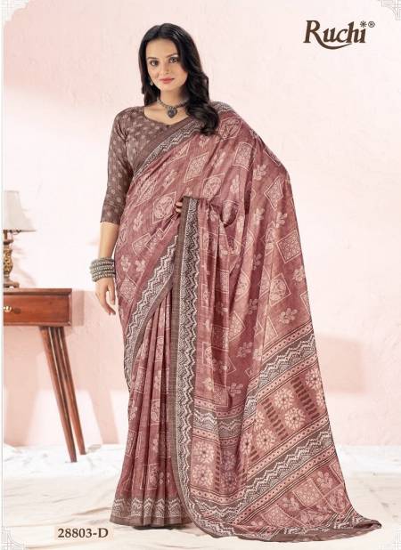 Brown Aadhya Vol 1 By Ruchi Tussar Silk Designer Saree Catalog 28803 D