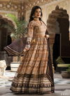 Brown And Cream Colour Ananta By Tejasvee Soft Dola Silk Designer Printed Gown With Dupatta Catalog 24001