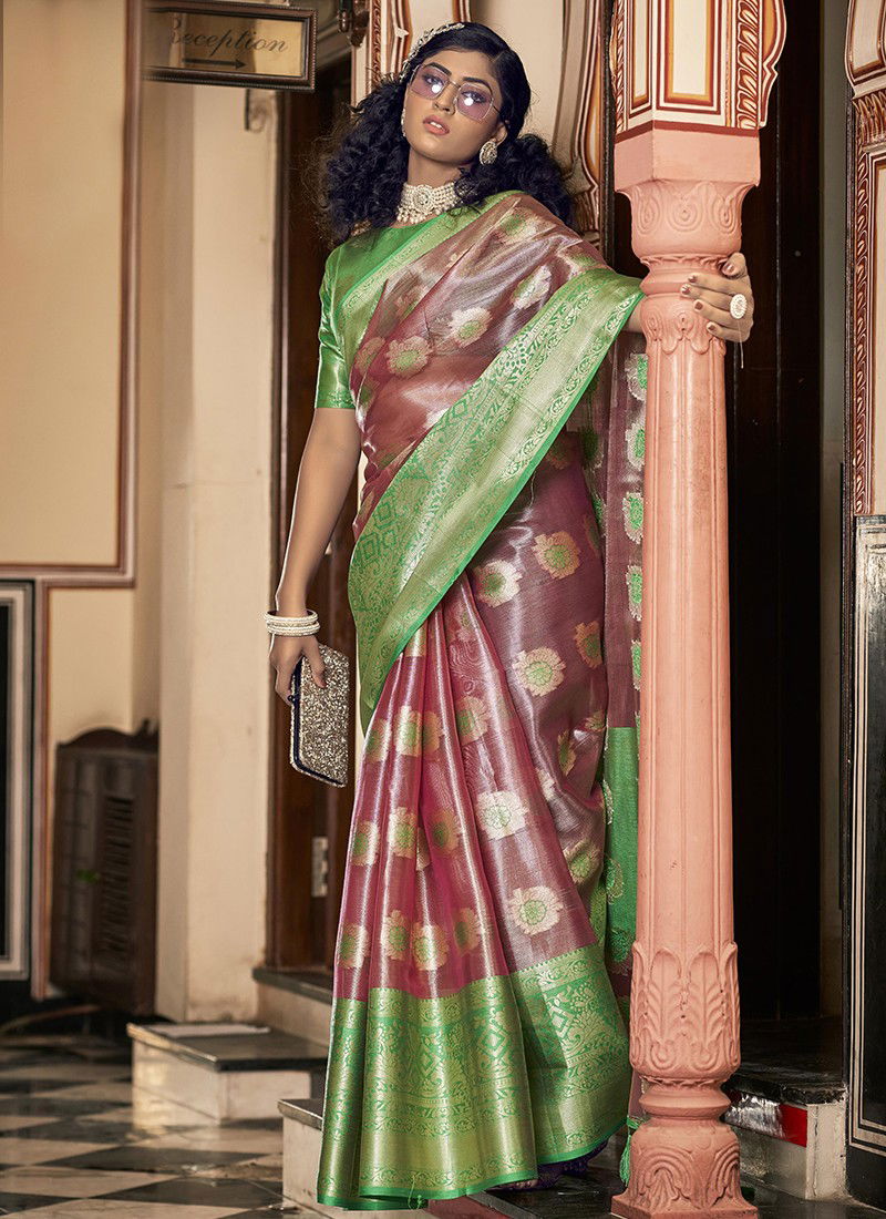 Brown And Green Colour BK 8727 Festive Wear Wholesale Silk Sarees 6004