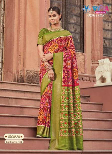 Brown And Light Green Colour Aroma Silk By Vipul Printed Saree Catalog 62808
