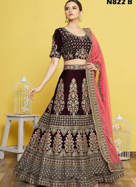 Brown And Pink Colour Nimaya By Mahotsav Bridal Lehenga Choli Catalog N822B